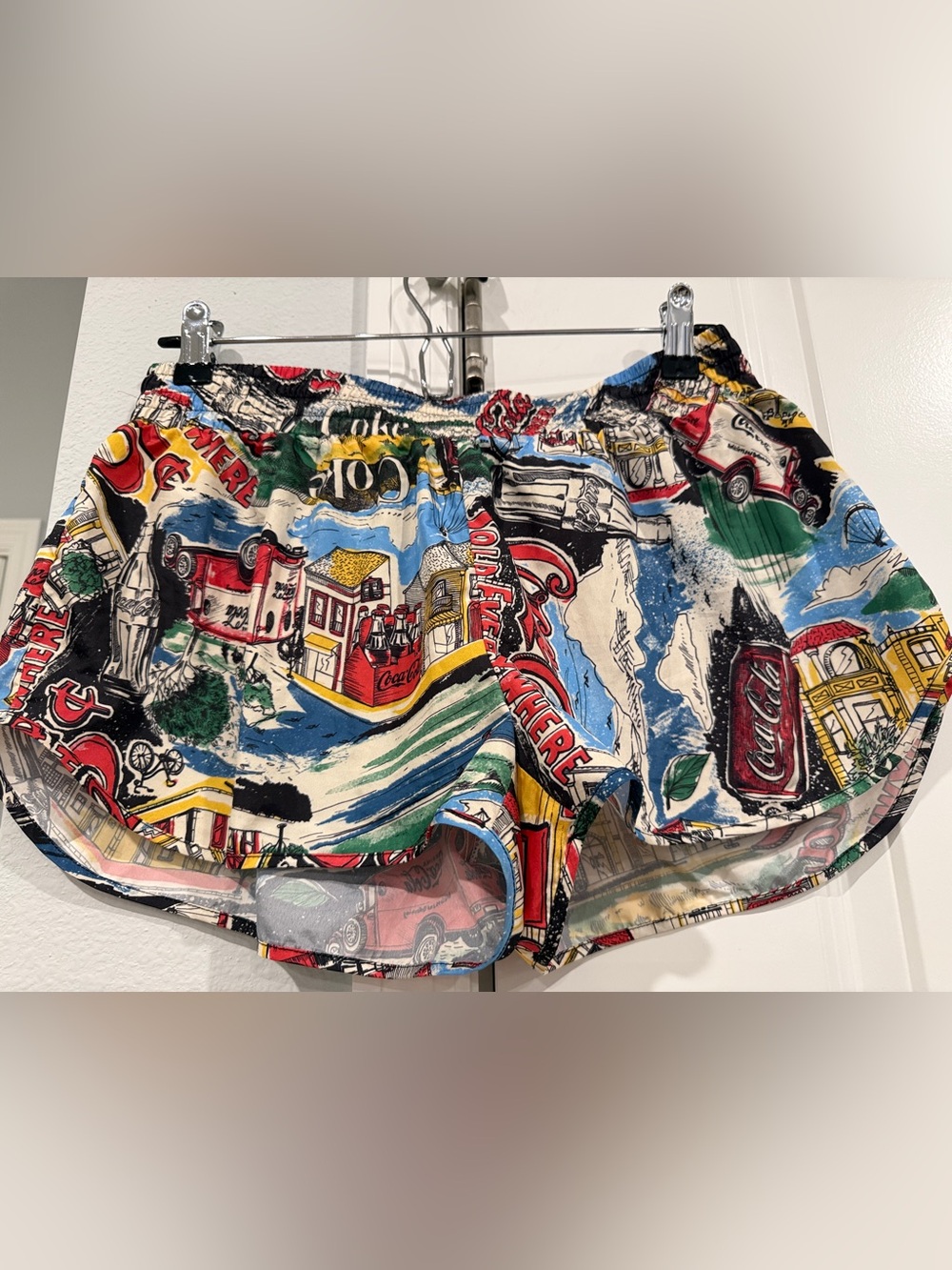 Coca-Cola Graphic Shorts in Red, Blue, Black, White, Yellow - Picture 3 of 3